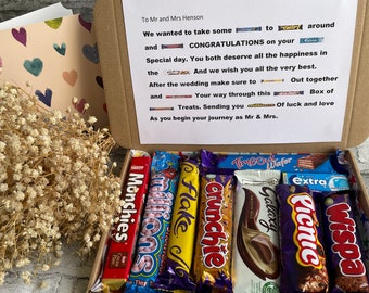 Wedding Gift Treat Box Congratulations Mr & Mrs Wedding Day Chocolate Gift