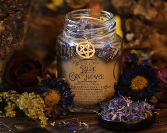 Blue CornFlower Witch Jar
