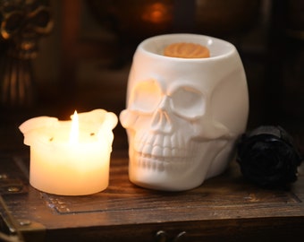 WHITE Skull  Oil Burner