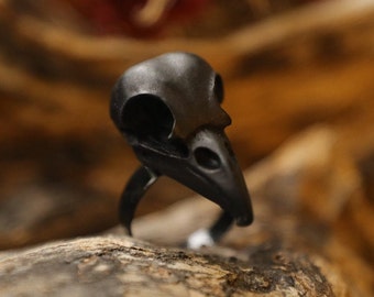 Large Black Crow Ring