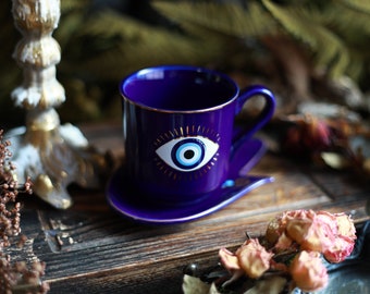 Evil Eye Mug and Hamsa Dish