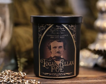 Edgar Allan Poe Dark Academia Candle Collection SOY - Victorian Gothic  - Literary Candle - Fantasy  -Witchy - Vintage Decor