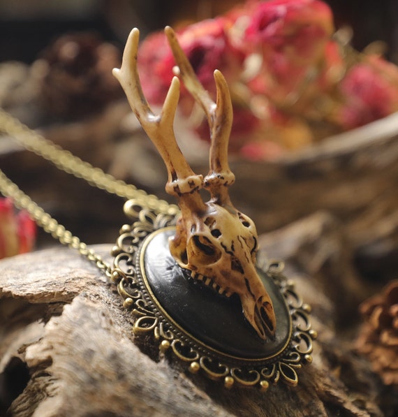 Deer Skull Necklace Etsy Canada