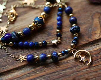 Celestial Blue Bracelet Stacker set  18k Gold Plated