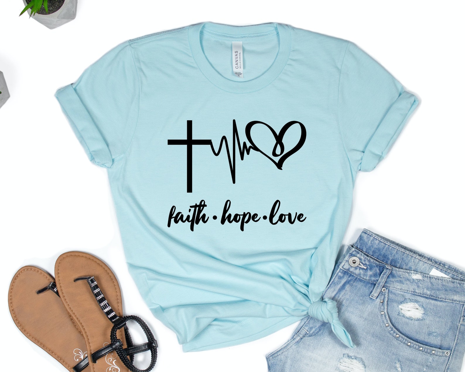Faith Hope Love Shirt Christian Shirt Faithful T-shirt | Etsy