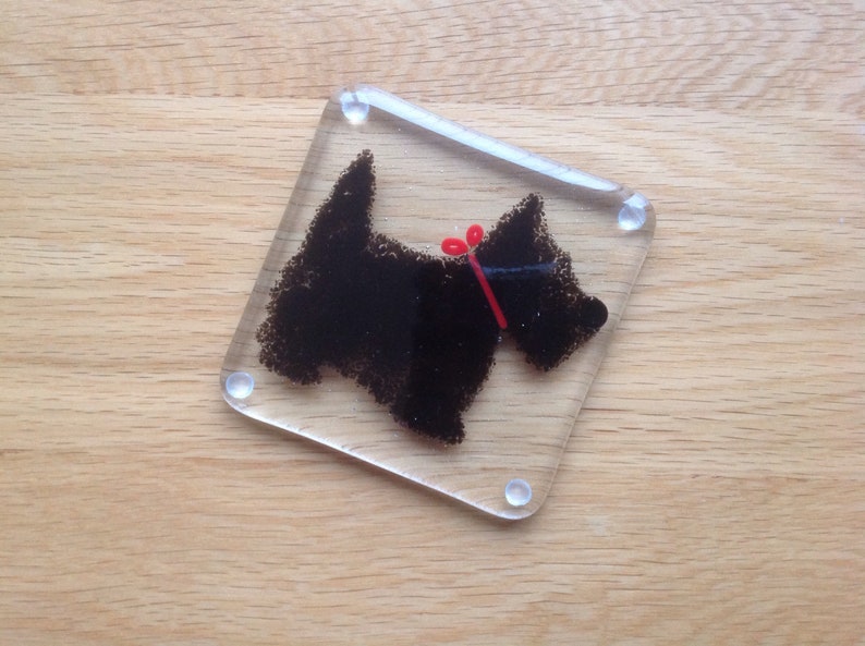 Fused Glass Scottie Dog Coaster image 8