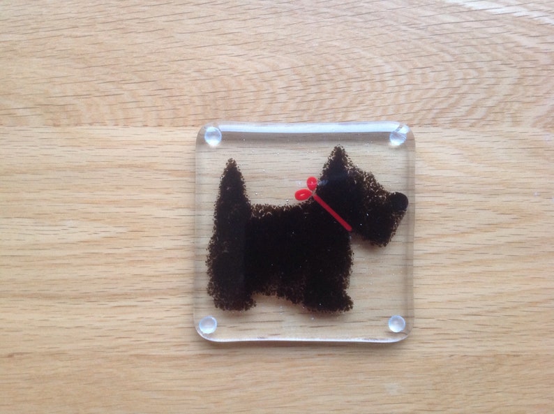 Fused Glass Scottie Dog Coaster image 6