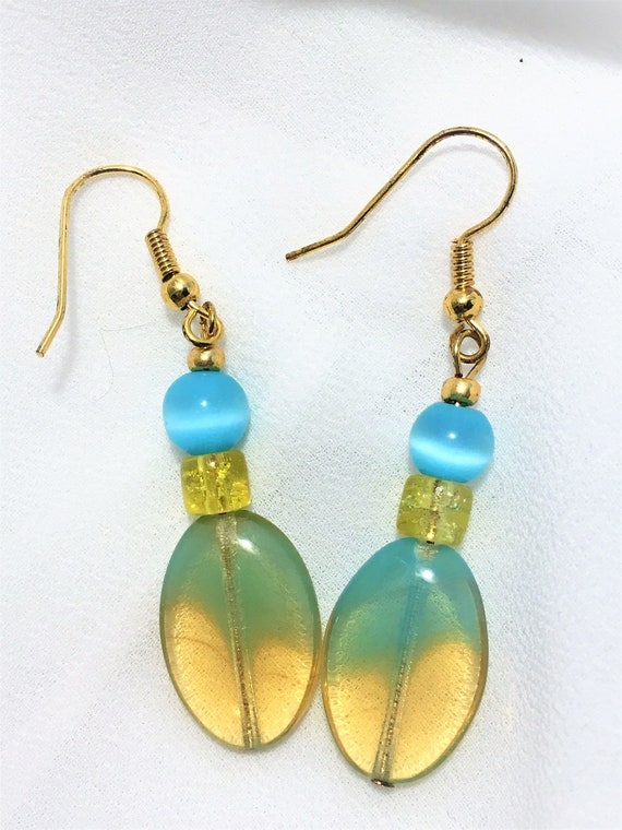 light blue teardrop earrings