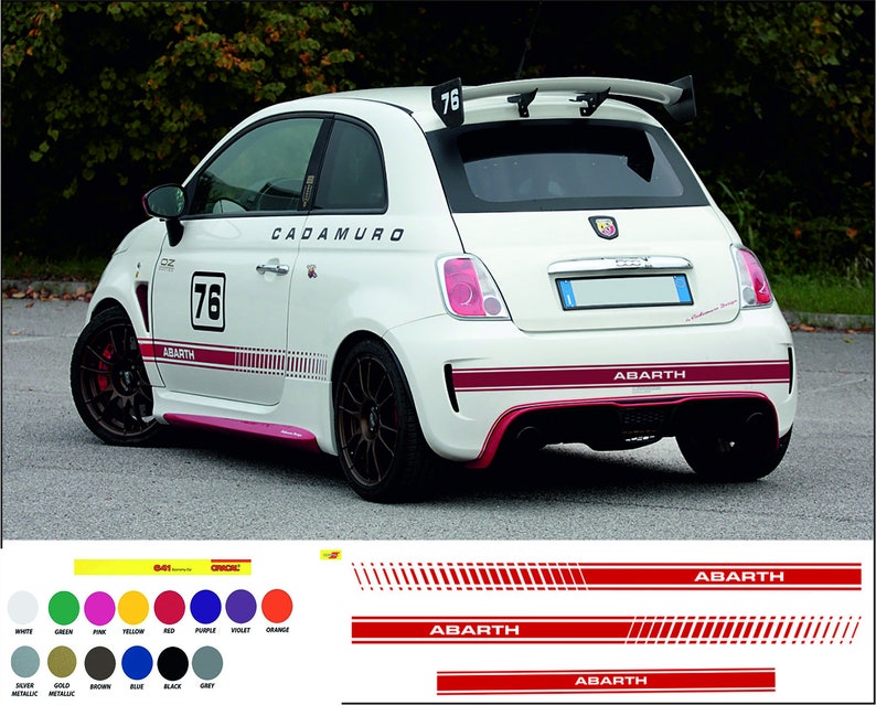 Abarth Racing Stripes Kit Stickers Racing Sport 500 595 Tuning Etsy