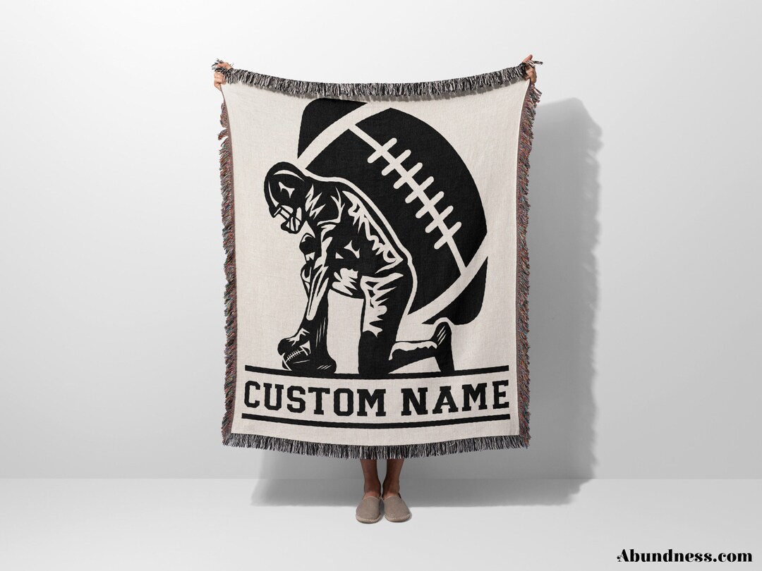 Custom Name American Football Gift Woven Throw Blanket Etsy