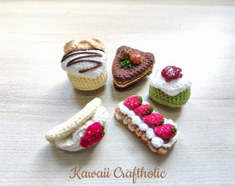 Kawaii Crochet Dessert: Amigurumi Pastry Plush, Magnet, Keychain