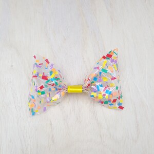 Minnie Mouse 90th Birthday Confetti Bow Hair Clip 4 inches