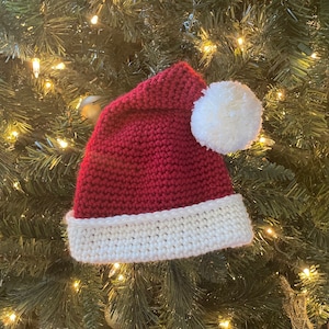 Patrón de gorro de Papá Noel a crochet / Gorro de Papá Noel a crochet para bebé