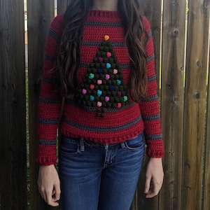 The Christmas Tree Sweater Crochet Christmas Sweater Pattern image 1