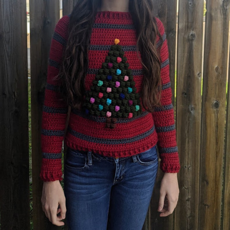The Christmas Tree Sweater Crochet Christmas Sweater Pattern image 1