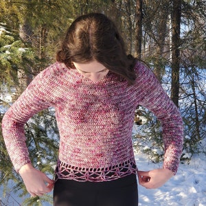 Little Bit Of Lace Crochet Pattern | Crochet Sweater Pattern
