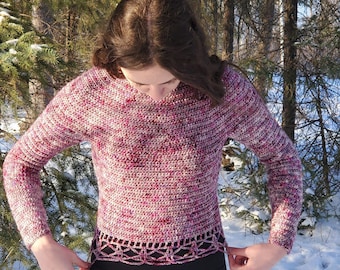 Little Bit Of Lace Crochet Pattern | Crochet Sweater Pattern