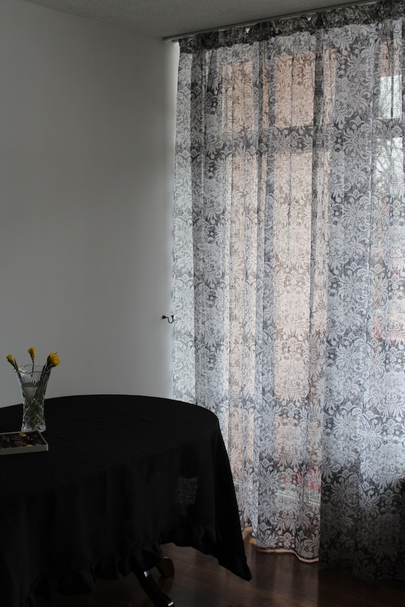 Luxury Grey Linen Curtain Fancy Bedroom Accessory Beautiful 100/% flax Linen Drapes Multiple Sizes Available Hand made Ships from Latvia