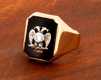 ヴィンテージ 18K ゴールド ブラッドストーン シグネット リング：0.40