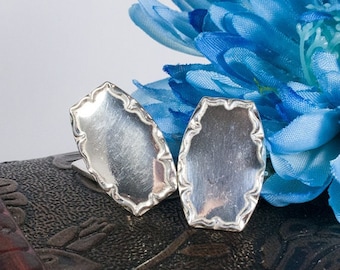 Silver Cufflinks with Ornate Frame, Manufactured in Sweden circa 1986,