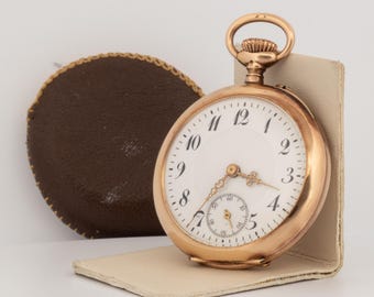 Vintage Art Deco 14k Gold Pocket Watch - Ingold & Schüpfer, Germany - AS IS