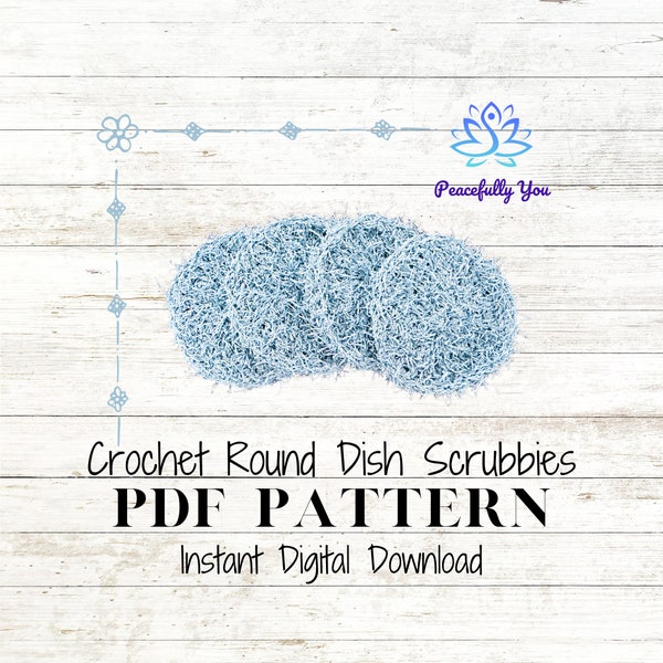 Round Dish Scrubby Downloadable PDF Crochet Pattern, Scrubby Pattern, Crochet PDF Pattern, Scrubbies Crochet Pattern