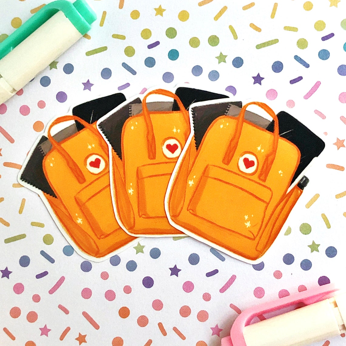 Cute Backpack Sticker Yellow Backpack Sticker Kanken Etsy