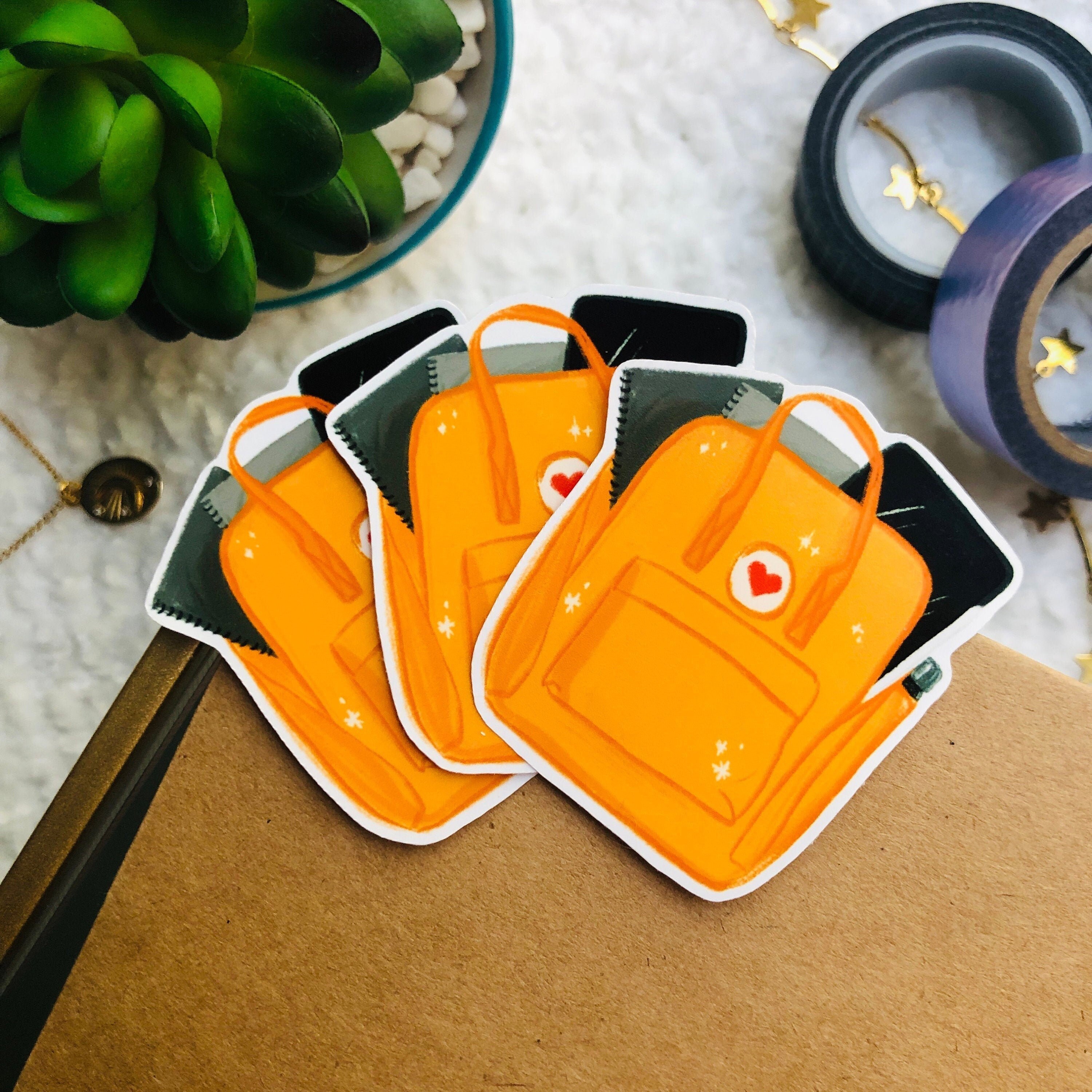 Cute Backpack Sticker Yellow Backpack Sticker Kanken Etsy