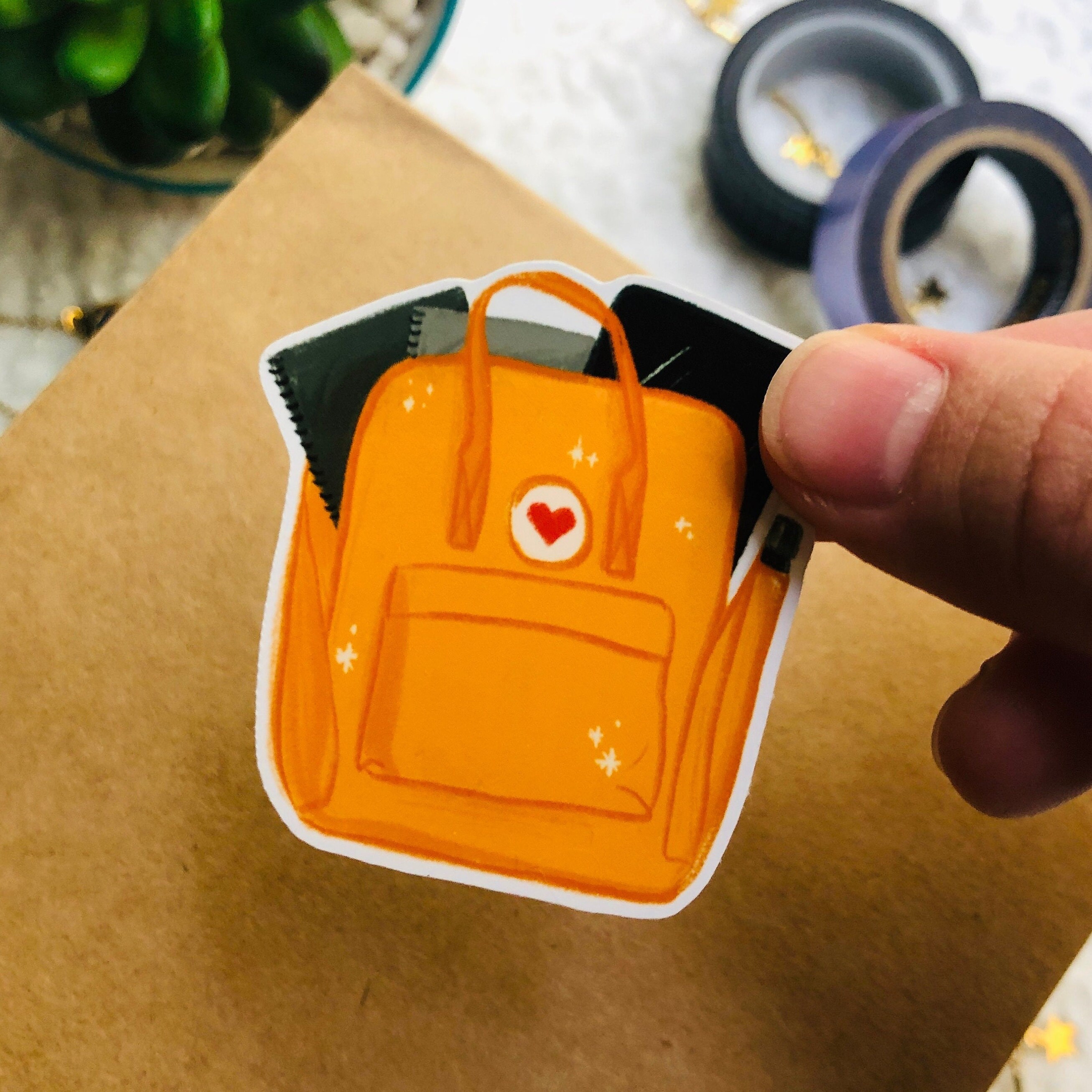 Cute Backpack Sticker Yellow Backpack Sticker Kanken Etsy