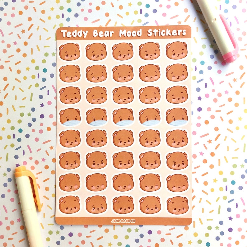 BUNDLE Animal Mood Sticker Sheets Planner Sticker Sheet Etsy