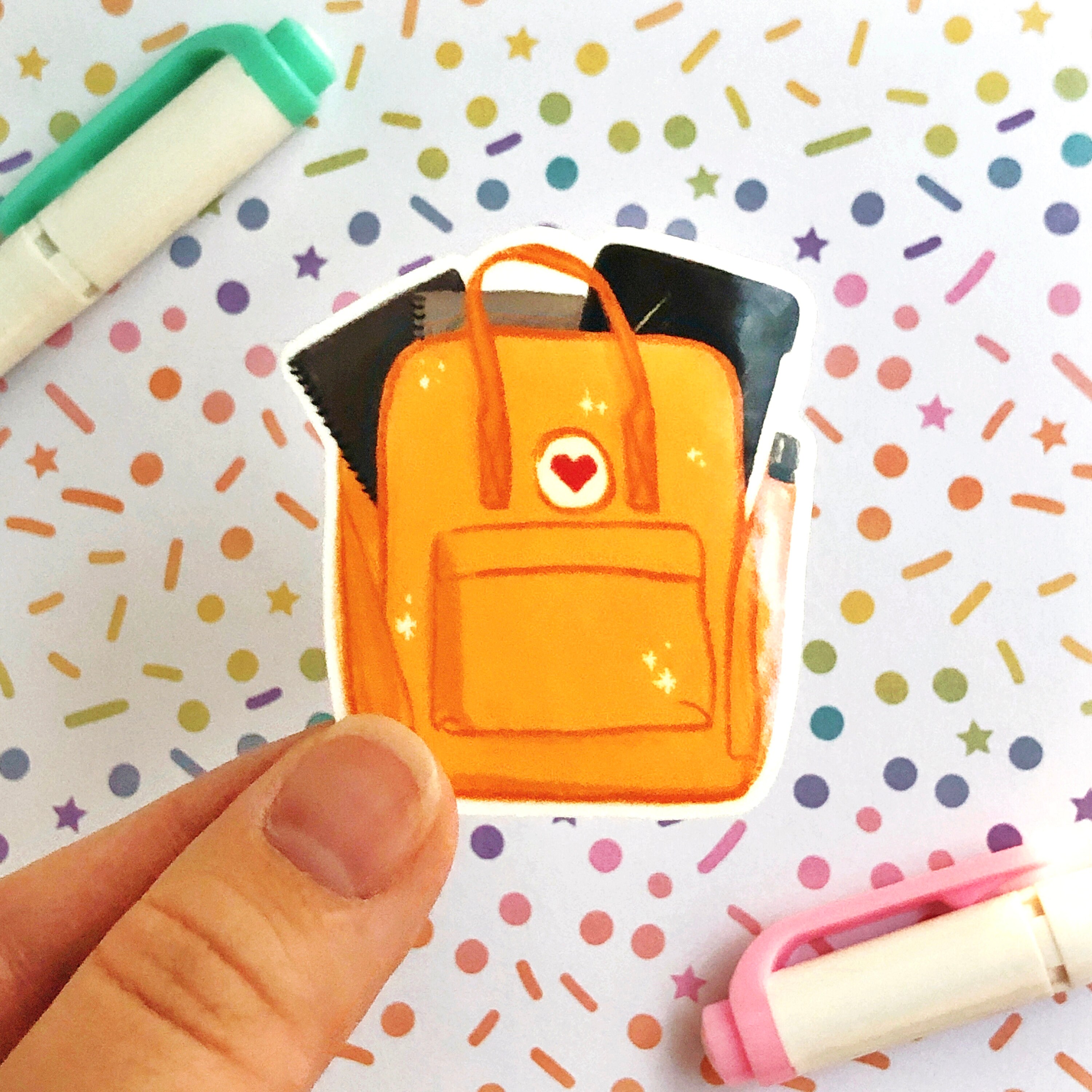 Cute Backpack Sticker Yellow Backpack Sticker Kanken Etsy