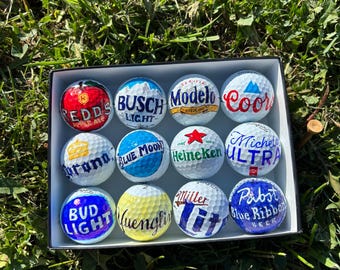Hand Drawn Beer Collection Keep Sake Golf Balls