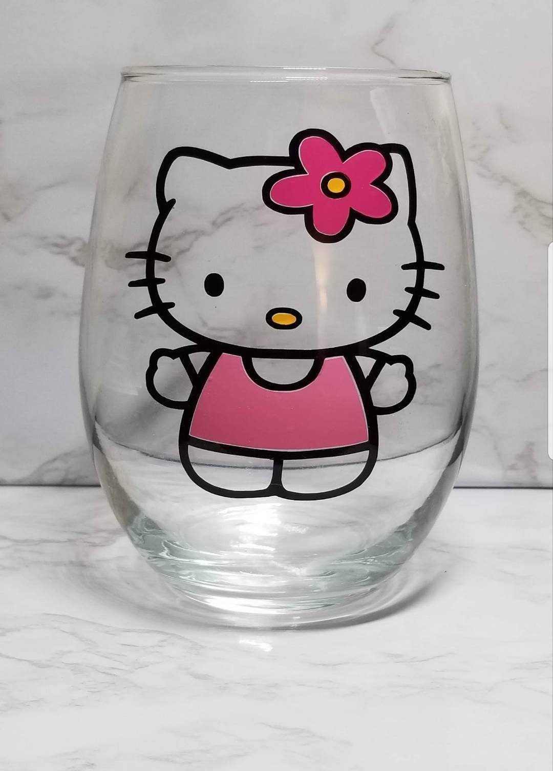 Hello Kitty Stemless Wine Glass | Hello Kitty Glass | Great Gift for HK  Fans | 21oz Glass | - Etsy