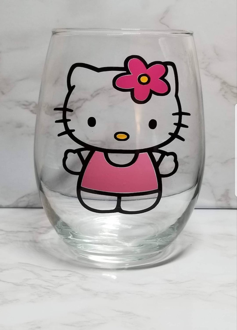 EvoriaCollections Hello Kitty Wine Glass