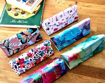 Foldable Colourful Glasses Case Holder 6 Different Designs, Size 16*7*1cm, Suitable for Sunglasses, Glasses Stylish Soft and Natural Look