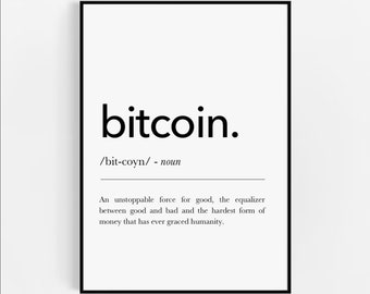 Cryptocurrency Digital Print | Bitcoin Definition | Bitcoin Poster | Crypto Gifts Ideas | Bitcoin Wall Decor | Bitcoin Wall art