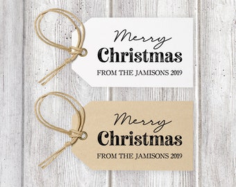 Printable Christmas Tags, Editable Gift Tags, Instant Digital Download, Personalized Christmas Tags, Farmhouse Style