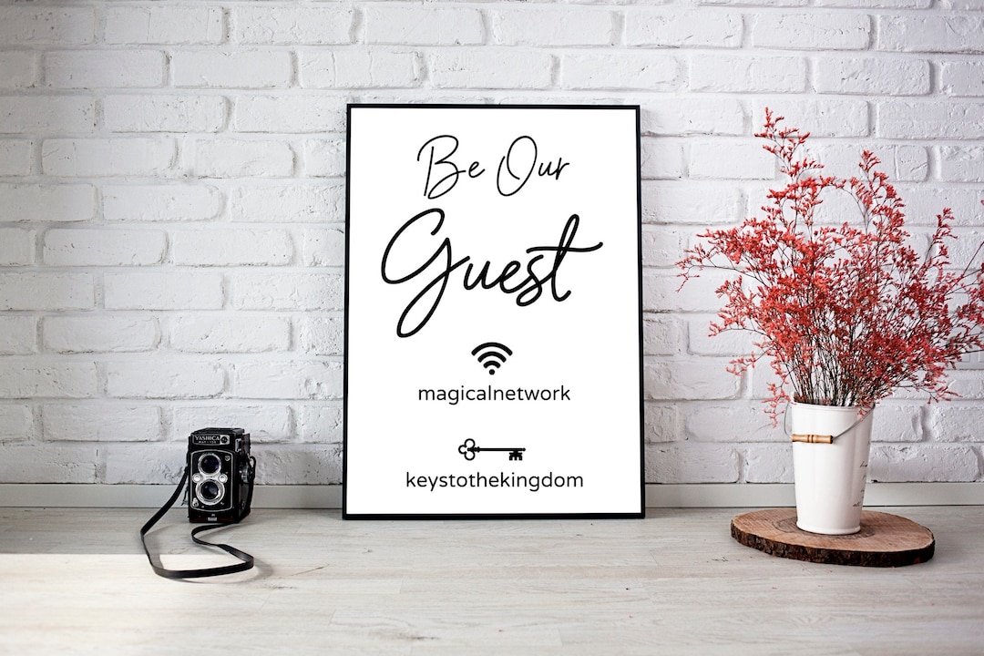 Be Our Guest Wifi Printable, WIFI Password Sign, Personalized Wifi Sign ...