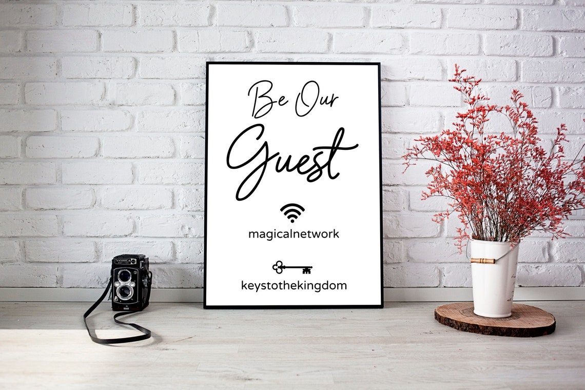 Be Our Guest Wifi Printable, WIFI Password Sign, Personalized Wifi Sign ...