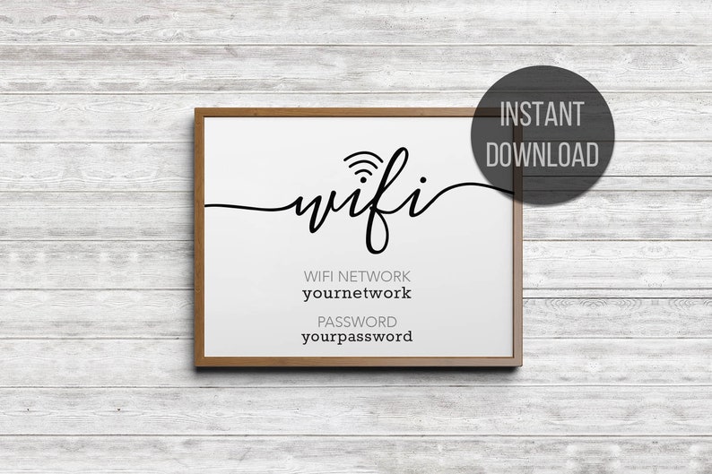 Download WIFI Password Sign Printable Wifi Sign Instant Digital | Etsy