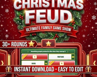 Christmas Feud Game | Holiday Party, Family Game (Digital Download)