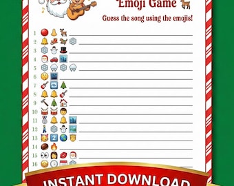 Christmas Song Emoji Game | Holiday Party Printable (PDF)