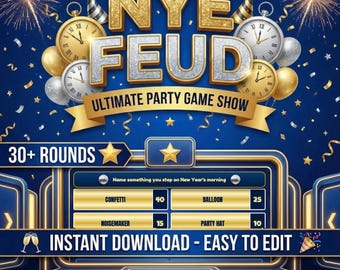 NYE Feud Game | New Years Eve Party | Family Game (Digital Download)