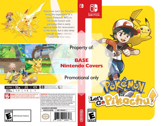 Pokemon Lets Go Pikachu Digital Download Full Custom Nintendo Switch Cover Art