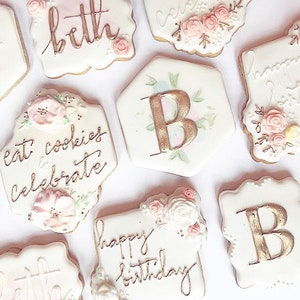 Custom Floral/Birthday/Celebrate/ Bridal Shower/Bachelorette Cookies (Dozen)
