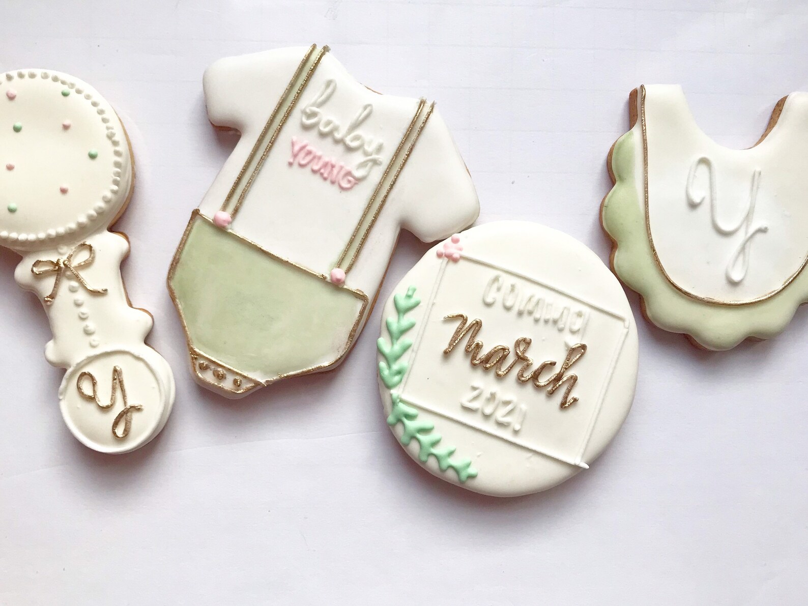 Baby Announcement Cookies Custom Colors 4 Etsy