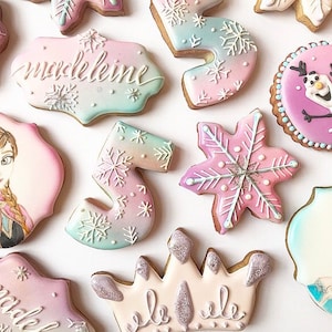 Frozen Inspired Birthday Cookies Dozen)