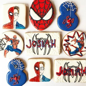 Door SpiderMan geïnspireerde koekjes (dozijn)
