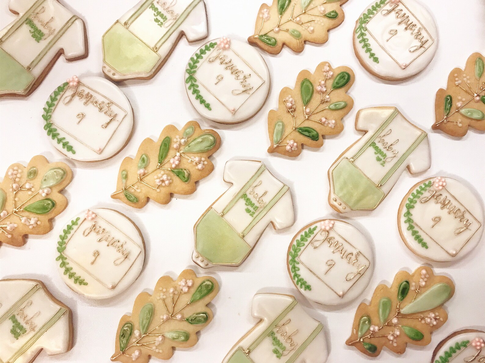 Baby Announcement Cookies Custom Colors 4 Etsy