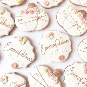Fall/Pumpkin/Thanksgiving Floral Cookies Custom Wording (1 Dozen)